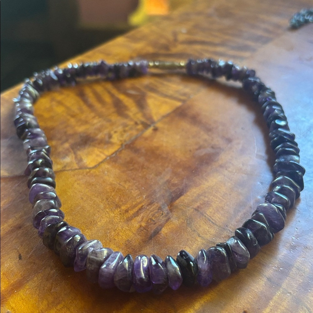 Elegant amethyst Purple Beaded Necklace